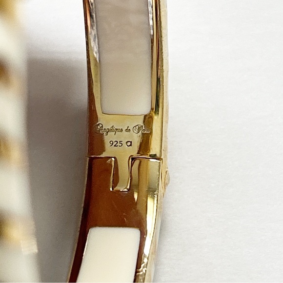 Vintage Angelique de Paris Mata Hari 18 Karat Gold Vermeil Cream Bangle Bracelet - Picture 12 of 13
